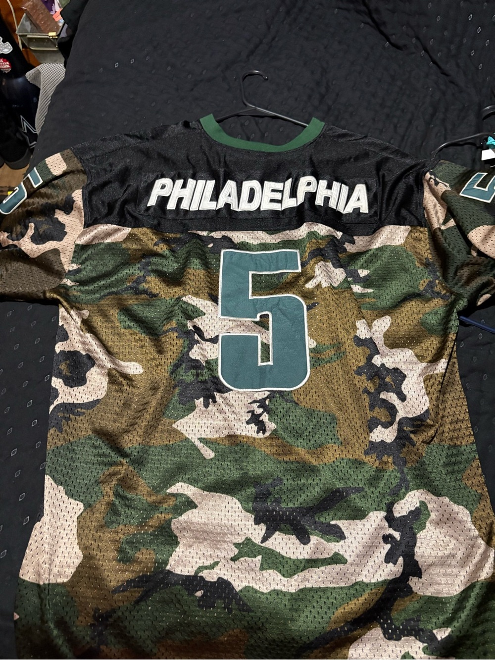 soulcycle Philadelphia Camo Jersey with Green Number 5